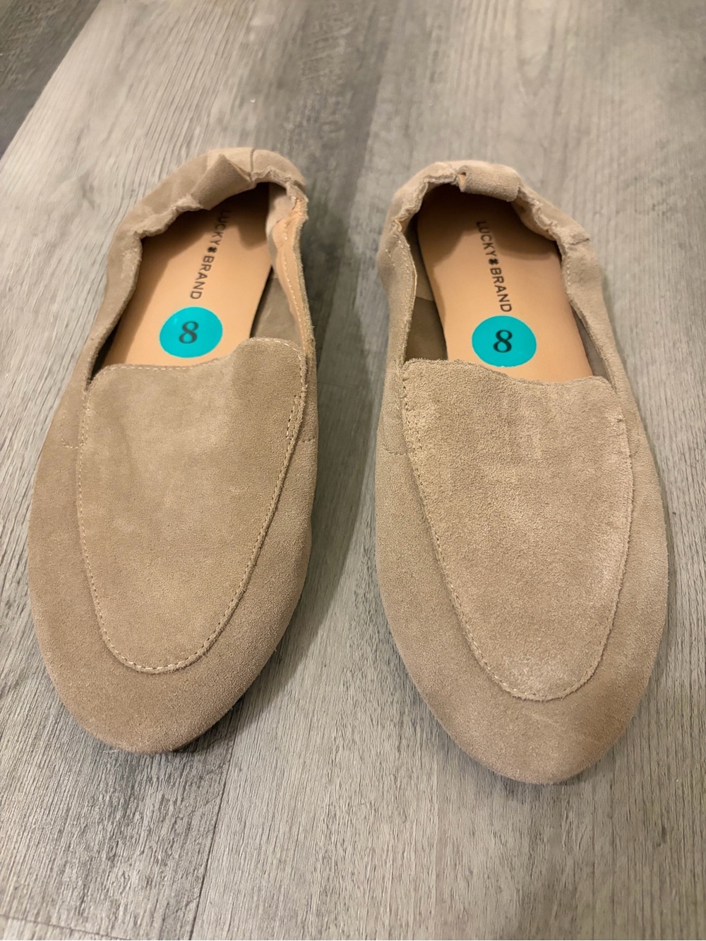 Lucky Brand Women's Beige Suede Slip-On Loafers NWOT